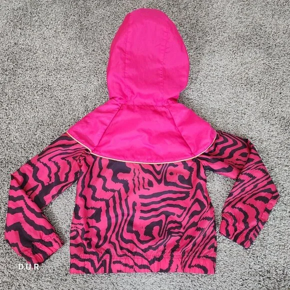 Nike Fireberry Jacket Girls Sz Small Pink Black Tiger Stripe Standard Fit Hooded - Picture 6 of 9